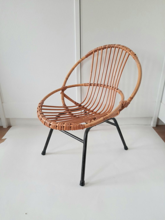 Image 1 of Chaise En Rotin 60S Modèle Enfant