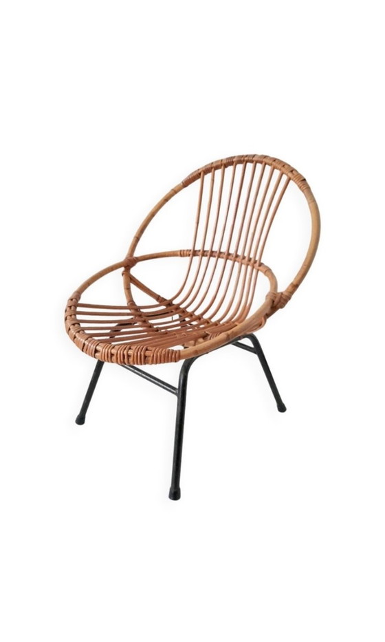 Image 1 of Chaise En Rotin 60S Modèle Enfant