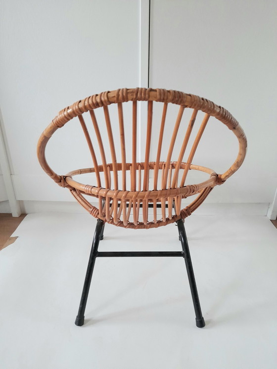 Image 1 of Chaise En Rotin 60S Modèle Enfant