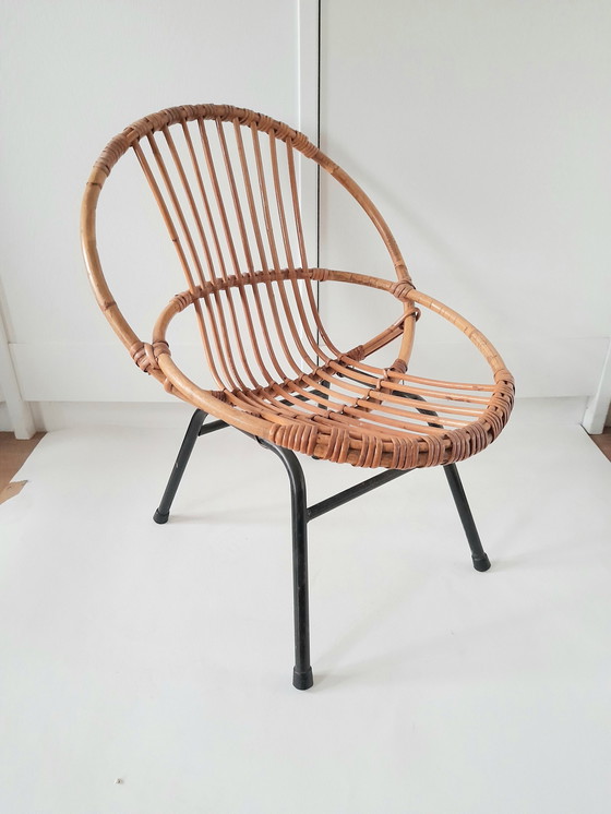 Image 1 of Chaise En Rotin 60S Modèle Enfant