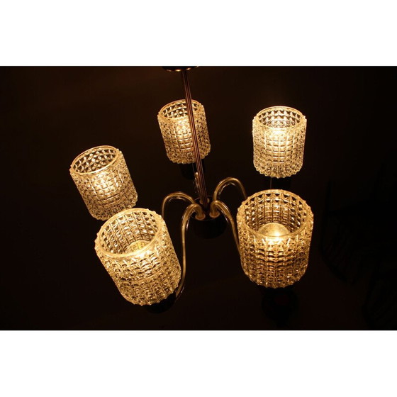 Image 1 of Lustre vintage en verre de Kamenický Šenov, Tchécoslovaquie 1970