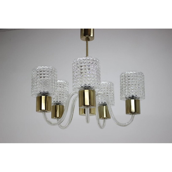 Image 1 of Lustre vintage en verre de Kamenický Šenov, Tchécoslovaquie 1970