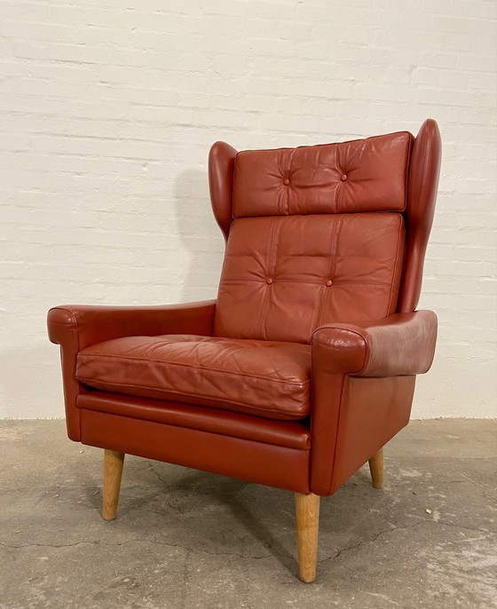 Image 1 of Vintage Retro Danish Mid Century Svend Skipper Cognac Leather Club Chair 60s