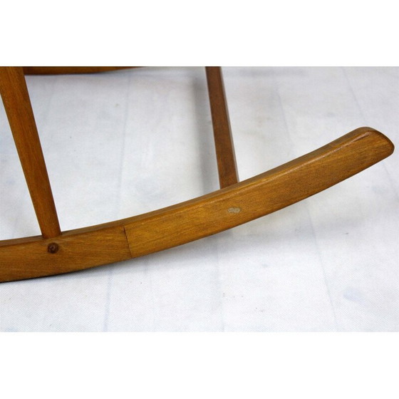 Image 1 of Fauteuil à bascule en rotin du Mid Century, Tchécoslovaquie, années 1960