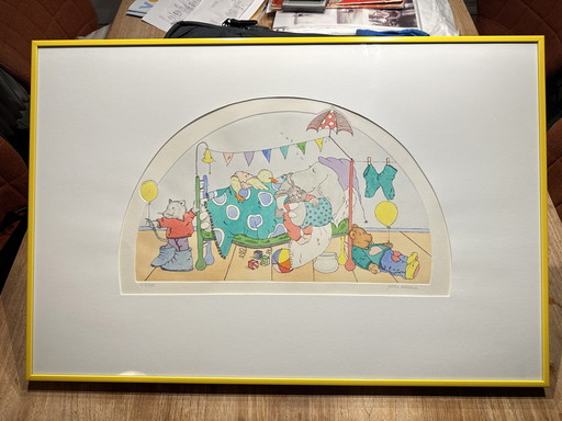 Gravure encadrée de Gerda Boersma - Spectacle d'enfants