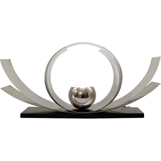 Image 1 of Lampe de bureau vintage en métal et bois, Italie 1970