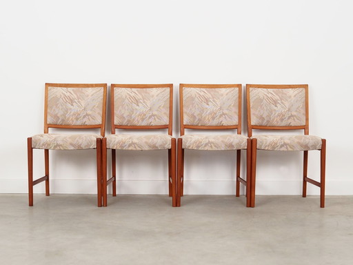 Ensemble de quatre chaises en teck, design danois, 1970S, Production : Danemark