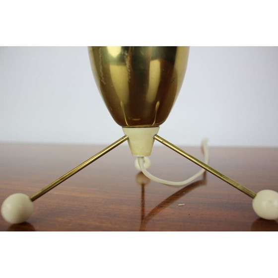 Image 1 of Lampe de table vintage en laiton et plastique, Tchécoslovaquie 1960