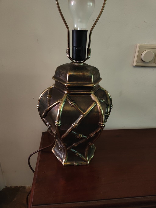 Grande lampe de table vintage en cuivre/laiton