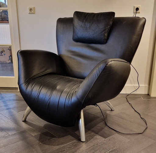 Leolux Panta Rhei Fauteuil électrique en cuir noir