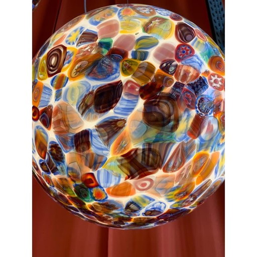 Sphère contemporaine de Murrine Multicolore en verre de Murano avec Murrine Multicolore