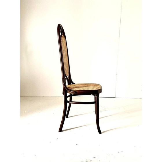 Image 1 of Ensemble de 4 chaises de salle à manger vintage en hêtre courbé dans le style de Thonet, Autriche 1970