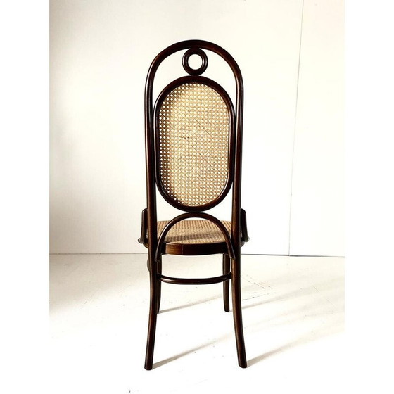 Image 1 of Ensemble de 4 chaises de salle à manger vintage en hêtre courbé dans le style de Thonet, Autriche 1970