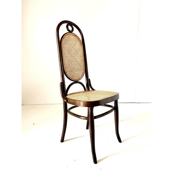Image 1 of Ensemble de 4 chaises de salle à manger vintage en hêtre courbé dans le style de Thonet, Autriche 1970