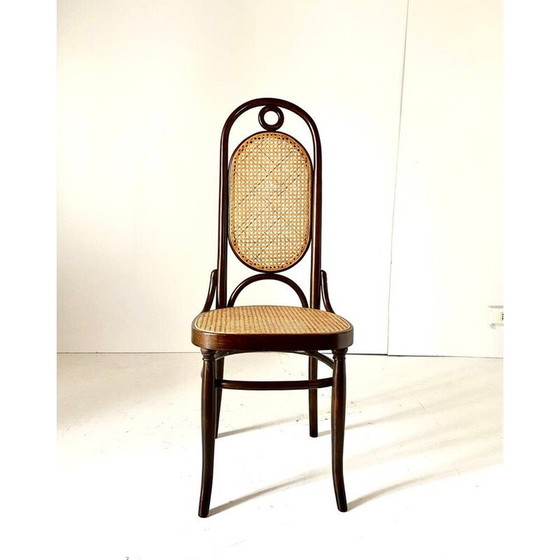 Image 1 of Ensemble de 4 chaises de salle à manger vintage en hêtre courbé dans le style de Thonet, Autriche 1970