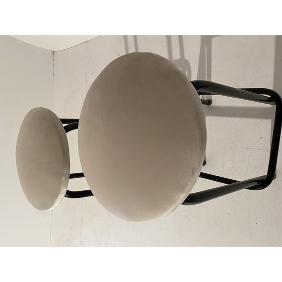 Image 1 of Paire de tabourets en velours vintage, Italie années 1960