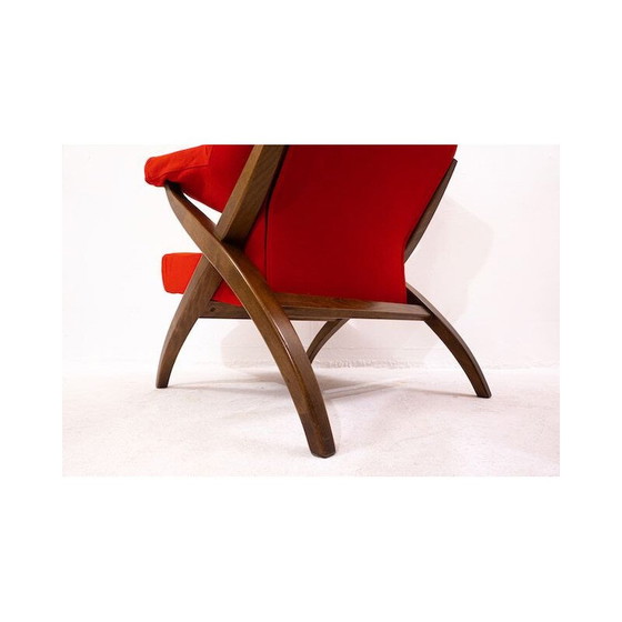 Image 1 of Fauteuil rouge Mid Century Fiorenza par Franco Albini pour Arflex, Italie