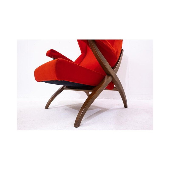 Image 1 of Fauteuil rouge Mid Century Fiorenza par Franco Albini pour Arflex, Italie