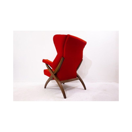 Image 1 of Fauteuil rouge Mid Century Fiorenza par Franco Albini pour Arflex, Italie