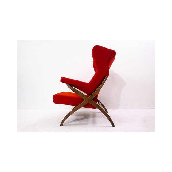 Image 1 of Fauteuil rouge Mid Century Fiorenza par Franco Albini pour Arflex, Italie