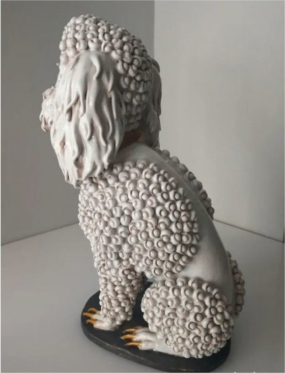 Image 1 of Chien scellé Animal Sculpture en céramique émaillée