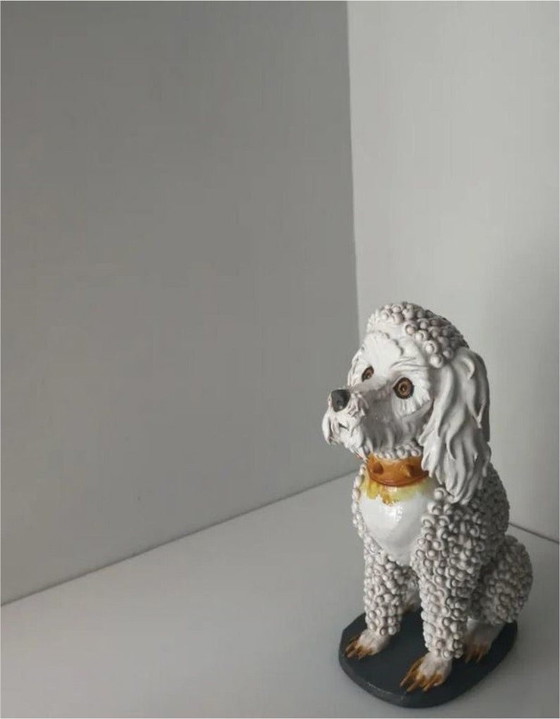 Image 1 of Chien scellé Animal Sculpture en céramique émaillée