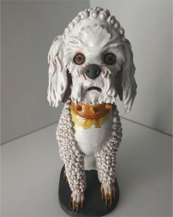 Image 1 of Chien scellé Animal Sculpture en céramique émaillée