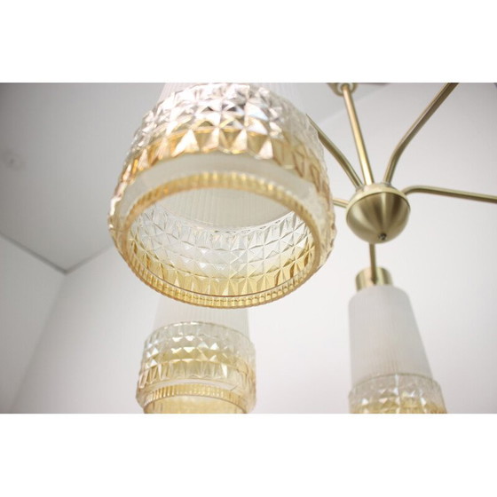 Image 1 of Lustre vintage en métal et verre pour Aka Elektrik, Allemagne 1970