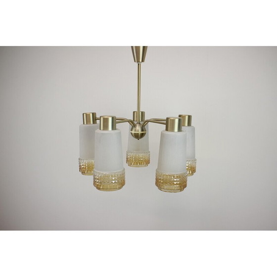 Image 1 of Lustre vintage en métal et verre pour Aka Elektrik, Allemagne 1970