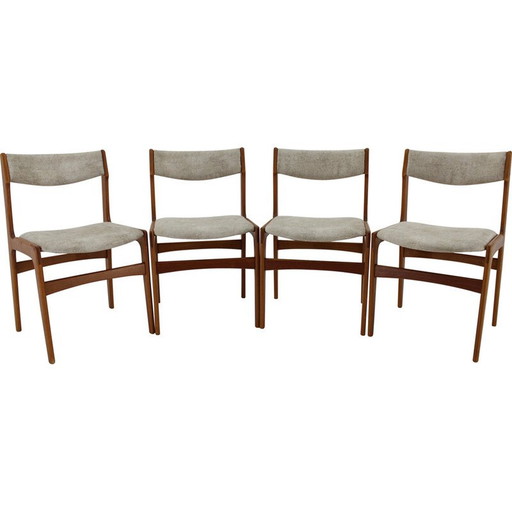 Ensemble de 4 chaises de salle à manger vintage en teck danois, années 1960