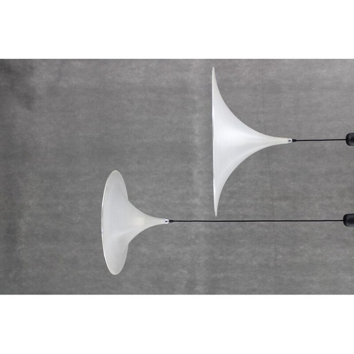 Paire de lampes suspendues "Trumpet" pour Meblo, Italie 1970