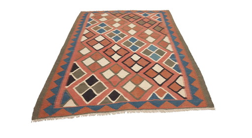 Kilim Fars Kashgaï -Tissé à la main-Utilisé 249 X 166 cm No. 448923