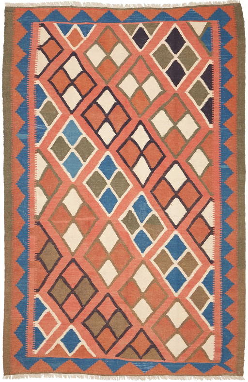 Kilim Fars Kashgaï -Tissé à la main-Utilisé 249 X 166 cm No. 448923