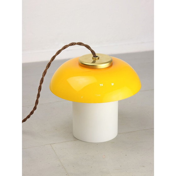 Image 1 of Lampe vintage en verre et laiton