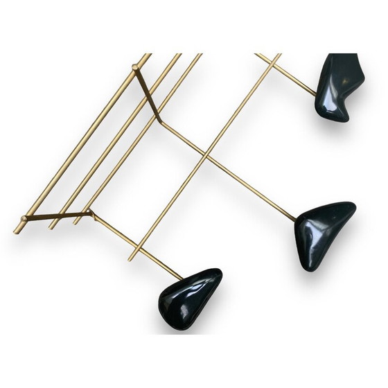 Image 1 of Porte-manteau mural vintage à trois patères par Georges Jouve pour Marcel Asselbur