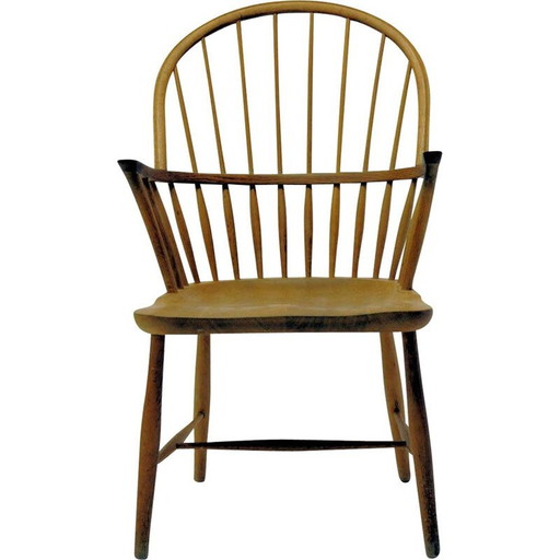 Chaise vintage CH 18A à dossier haut en chêne Frits Henningsen par Carl Hansen and Son danois années 1960