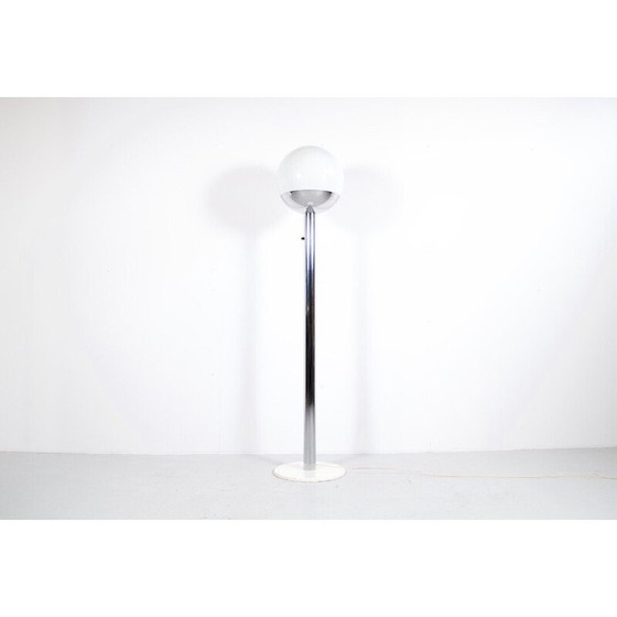 Image 1 of Lampadaire vintage modèle P 428 en acier chromé et verre par Pia Guidetti Crippa pour Luci Illuminazione, 1970