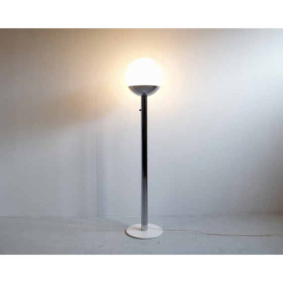 Image 1 of Lampadaire vintage modèle P 428 en acier chromé et verre par Pia Guidetti Crippa pour Luci Illuminazione, 1970