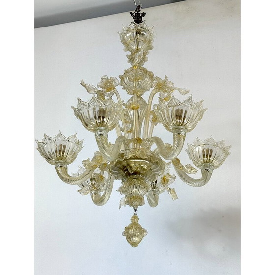 Image 1 of Paire de lustres vintage en verre de Murano, Italie 1950