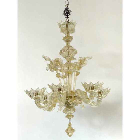 Image 1 of Paire de lustres vintage en verre de Murano, Italie 1950