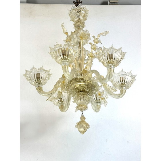 Image 1 of Paire de lustres vintage en verre de Murano, Italie 1950