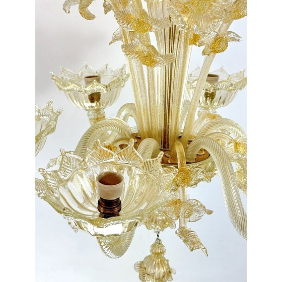 Image 1 of Paire de lustres vintage en verre de Murano, Italie 1950