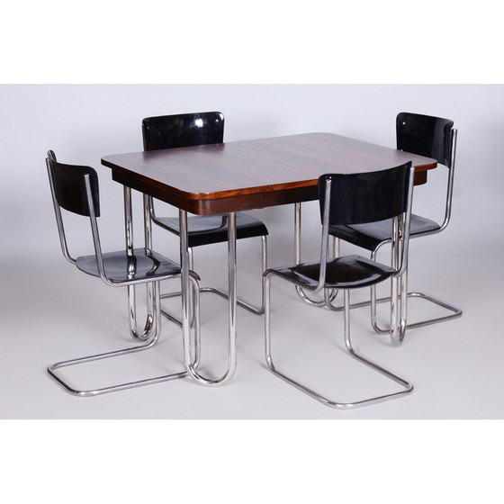 Image 1 of Table de salle à manger pliante Bauhaus tchèque vintage par Robert Slezak, années 1930