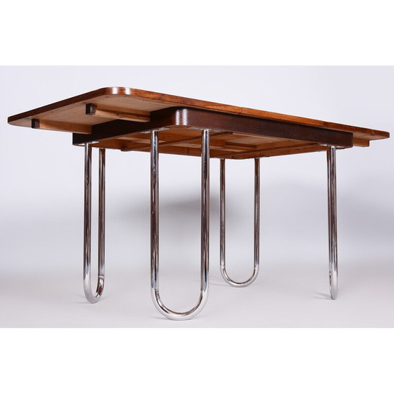 Image 1 of Table de salle à manger pliante Bauhaus tchèque vintage par Robert Slezak, années 1930