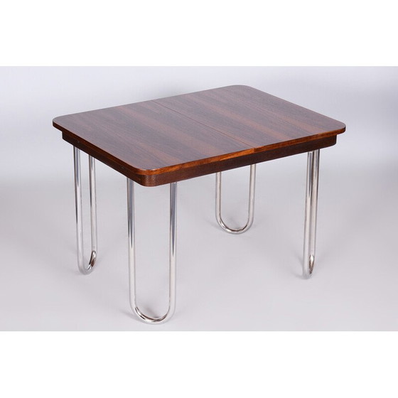 Image 1 of Table de salle à manger pliante Bauhaus tchèque vintage par Robert Slezak, années 1930