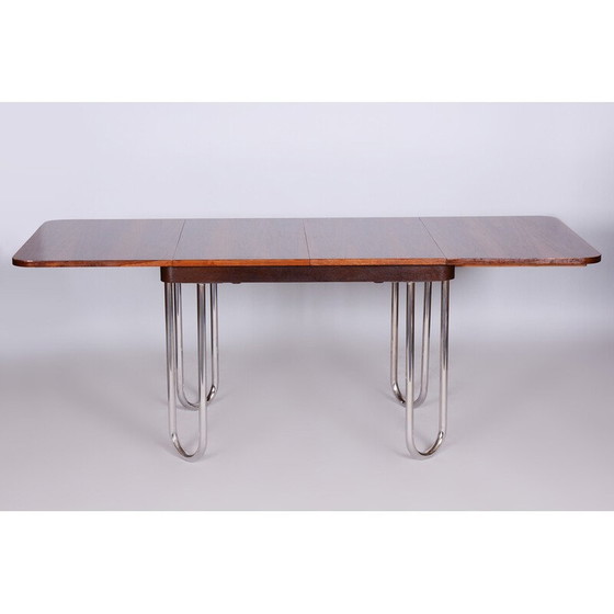 Image 1 of Table de salle à manger pliante Bauhaus tchèque vintage par Robert Slezak, années 1930