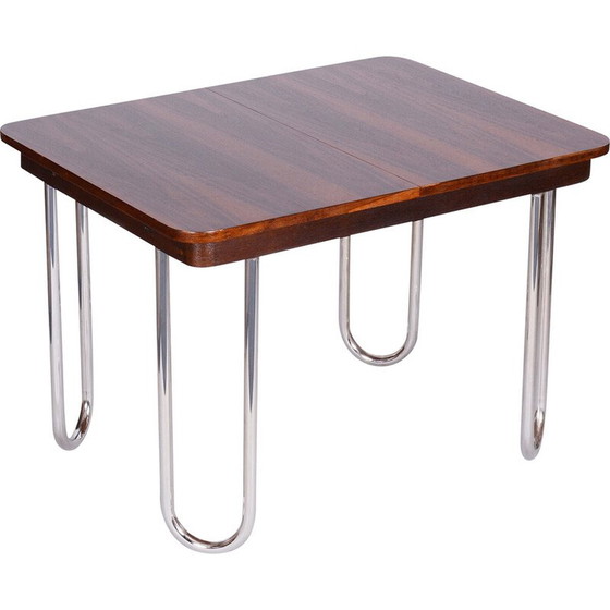Image 1 of Table de salle à manger pliante Bauhaus tchèque vintage par Robert Slezak, années 1930