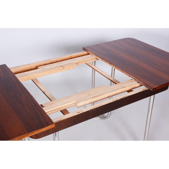 Image 1 of Table de salle à manger pliante Bauhaus tchèque vintage par Robert Slezak, années 1930