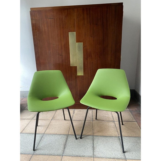 Image 1 of Paire de chaises Tonneau vintage de Pierre Guariche, 1955