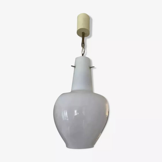 Image 1 of Suspension Opaline Goutte D'Eau France 1950 Vintage